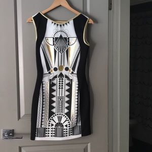 Gold Foiled Printed Dress